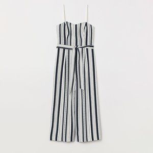 H&M | Striped Wide Leg Jumpsuit (optional straps)